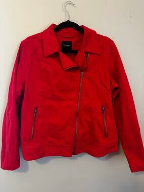 Liverpool Los Angeles Red Moto Jacket Women’s 2 Zip Front